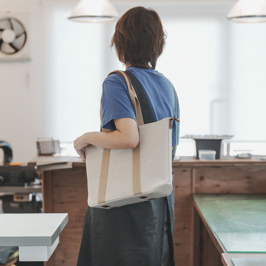 新作紹介 綿麻帆布のA4トート