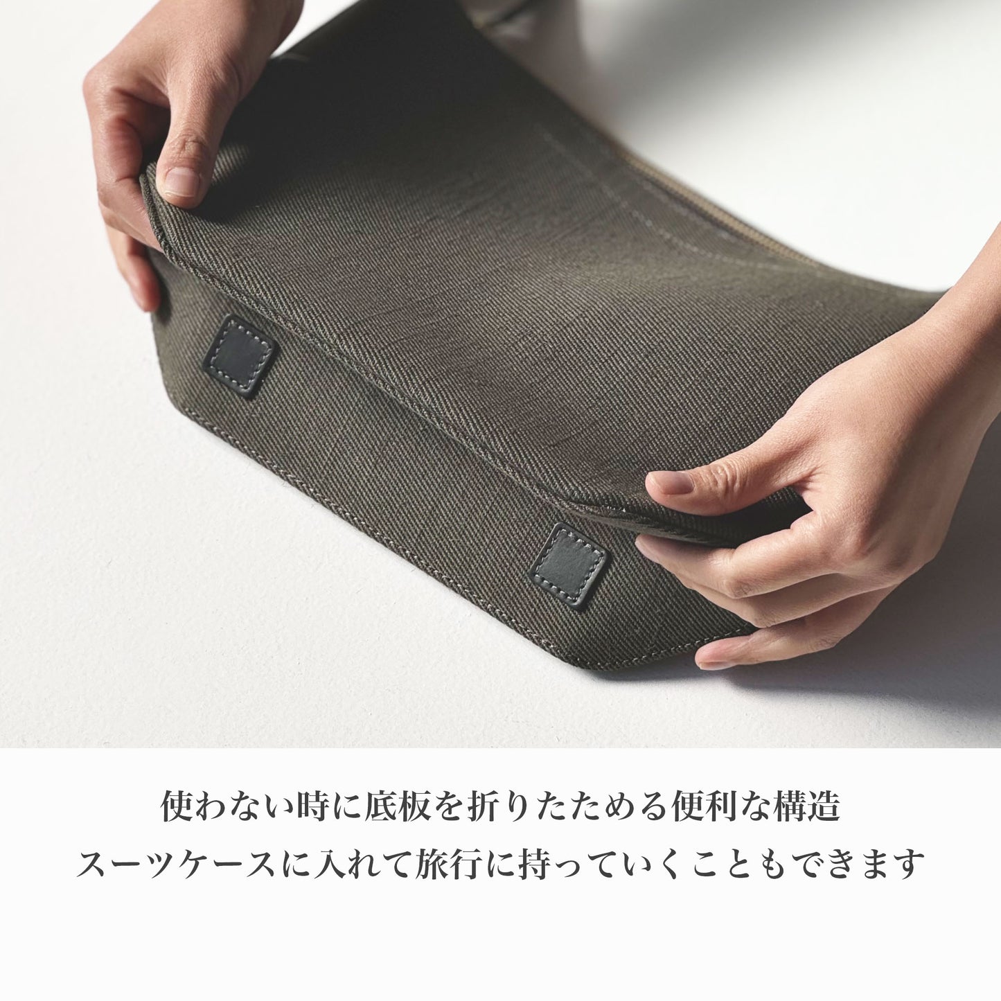 綿麻帆布のショルダーバッグS <ブラック black>