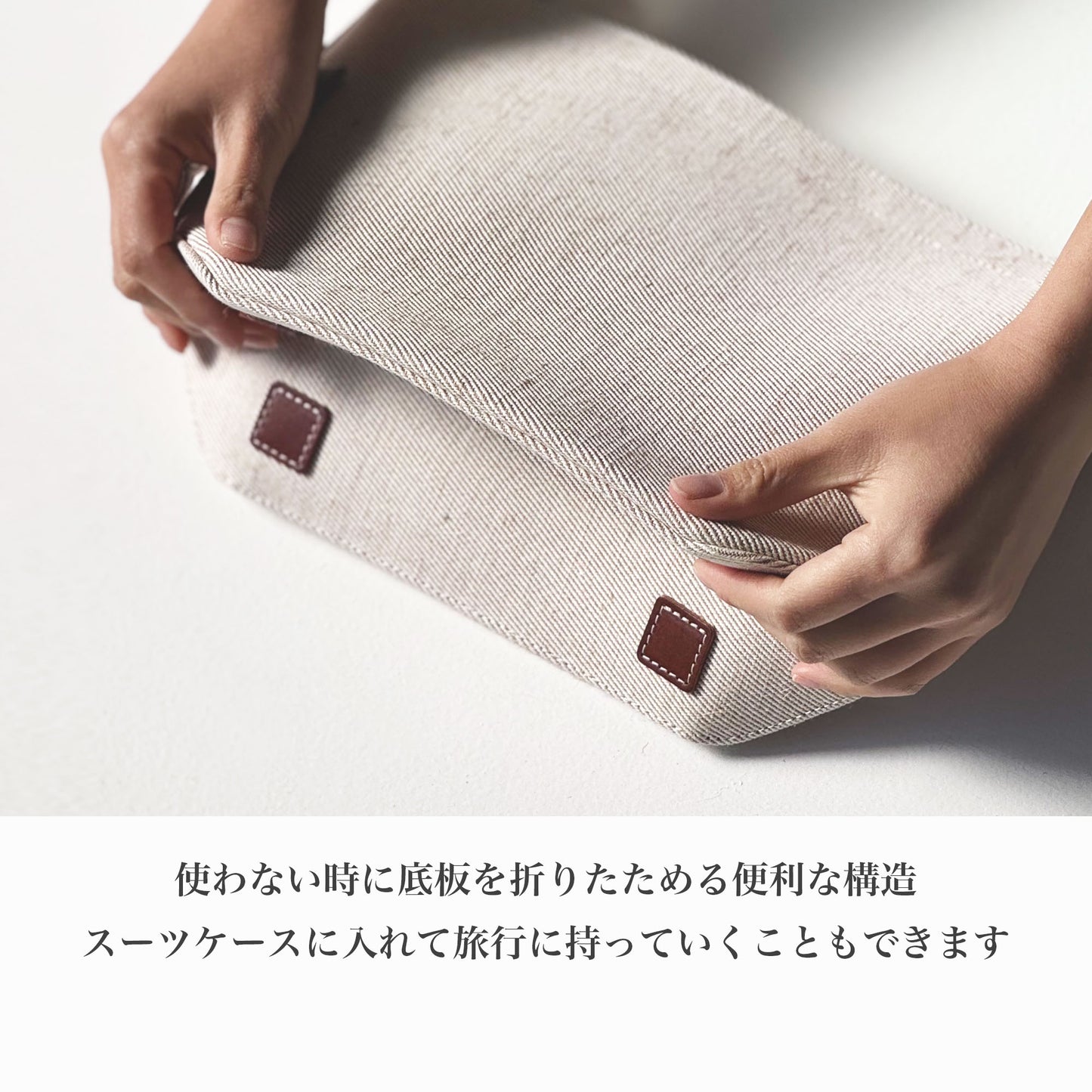 綿麻帆布のショルダーバッグS <キャメル camel>