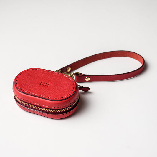 上質な本革ミニケース レッド