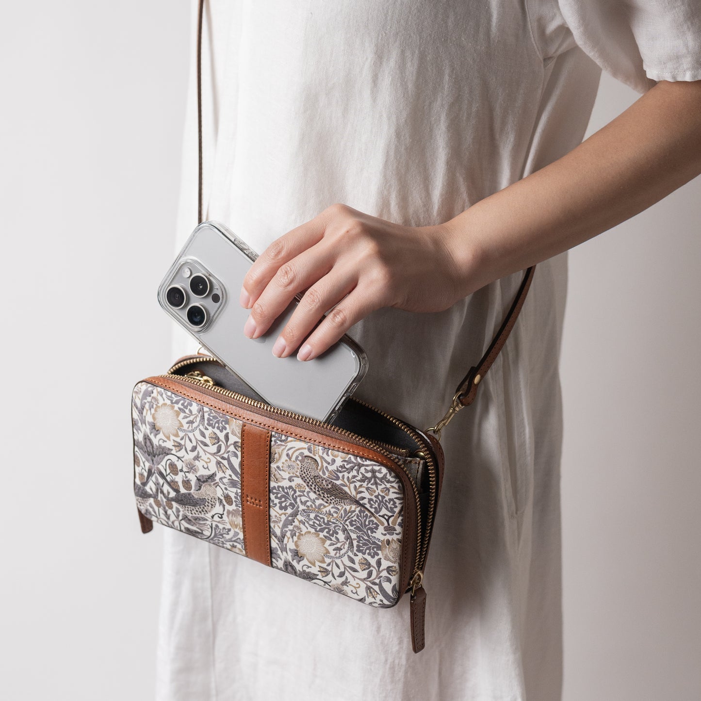 moda fabrics ミニバッグ クラシック ブラウン