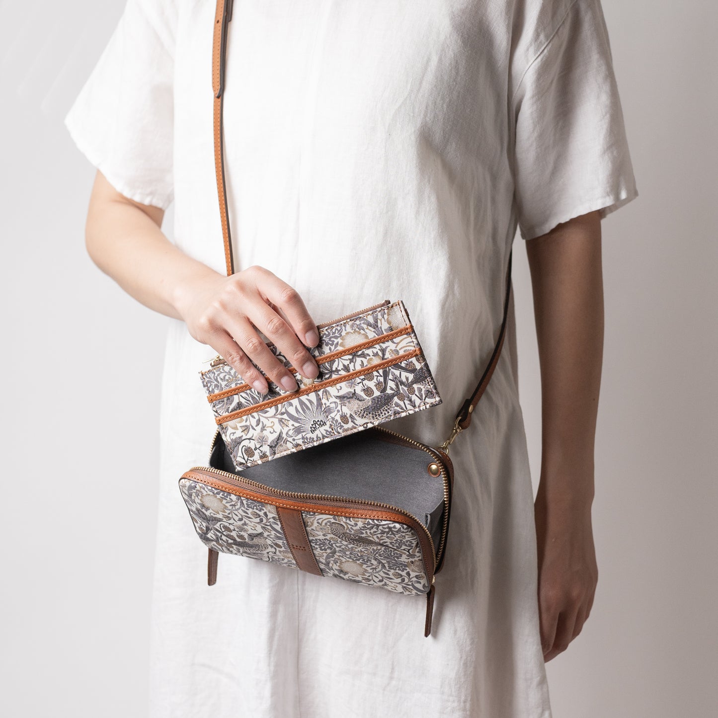 moda fabrics ミニバッグ クラシック ブラウン