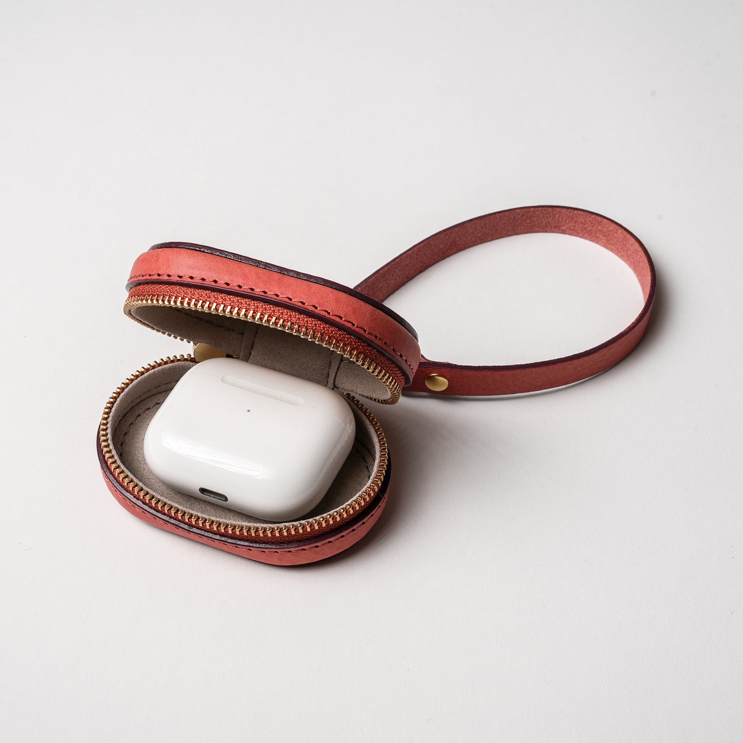 上質な本革ミニケース ピンク