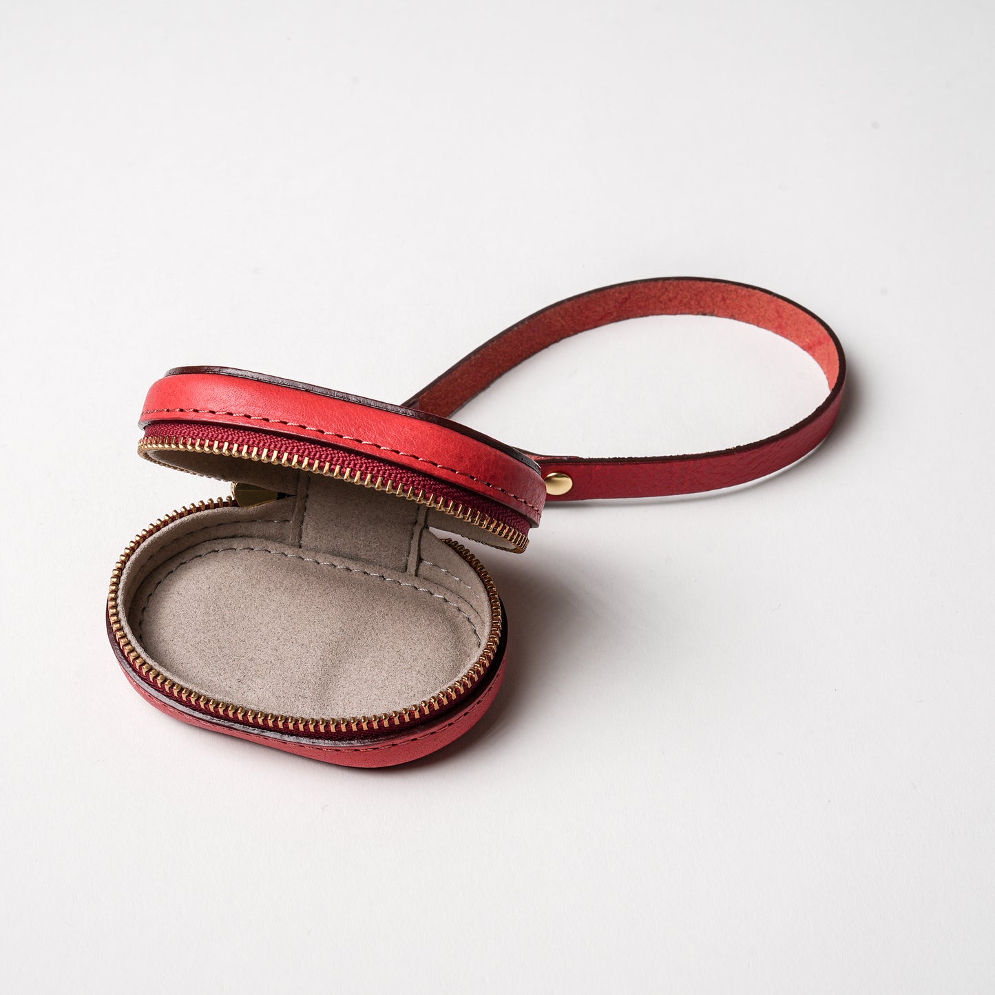 上質な本革ミニケース レッド