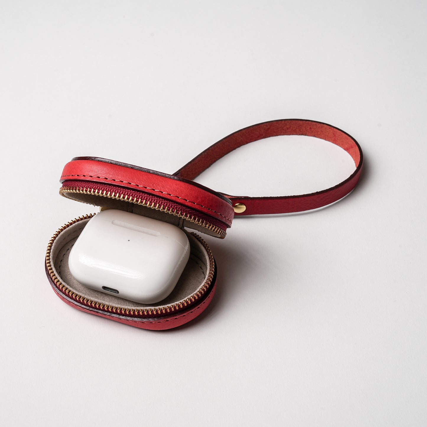 上質な本革ミニケース レッド