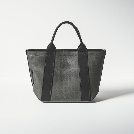 倉敷の綿麻帆布とヌメ革で仕立てた 丈夫で軽量なトートS <カーキ khaki>