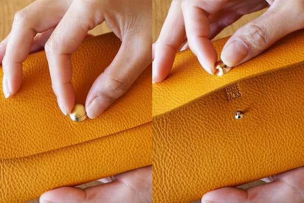 一枚革で仕立てた長財布 イエロー (ラッピング無料) ギフト