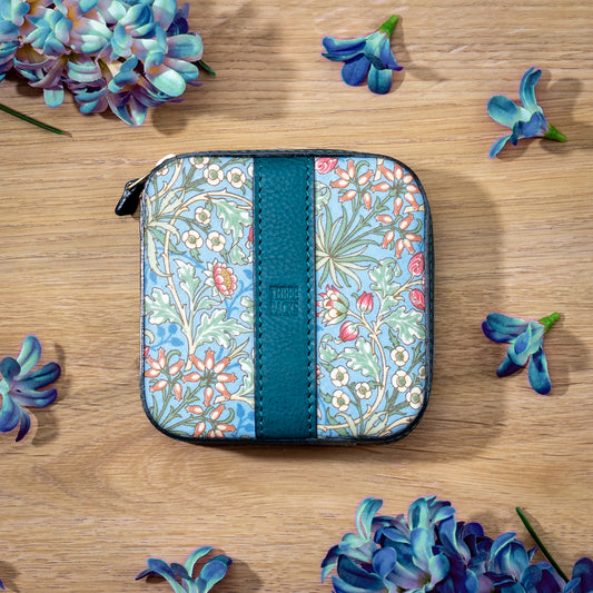 moda fabrics ヒヤシンス柄 ブルー ミニポーチ