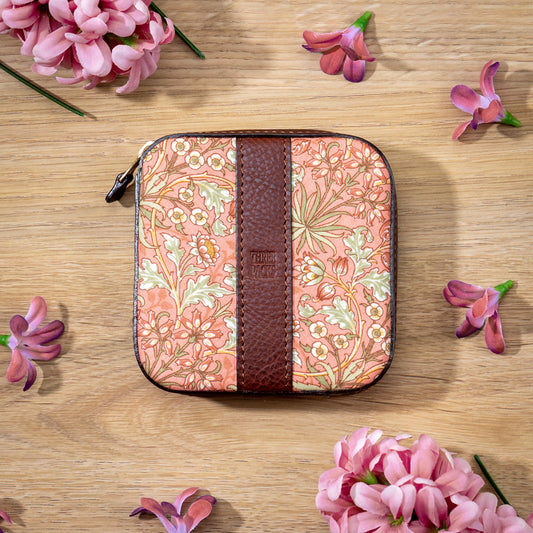 moda fabrics ヒヤシンス柄 ピンク ミニポーチ