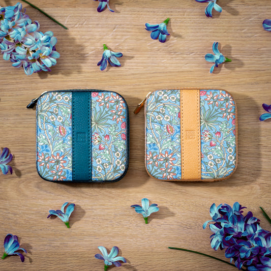 moda fabrics ヒヤシンス柄 ブルー ミニポーチ