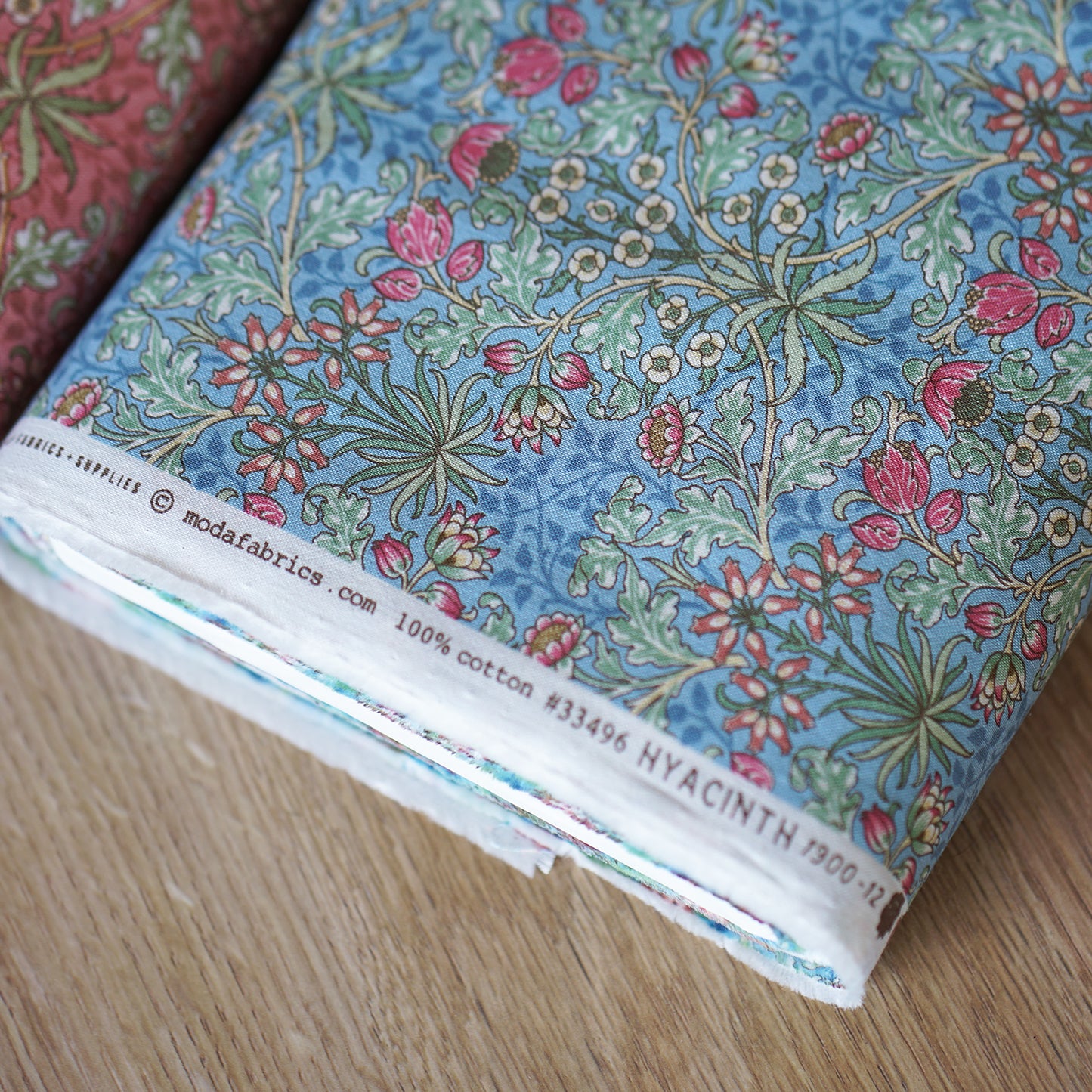 moda fabrics ヒヤシンス柄 ブルー ミニポーチ