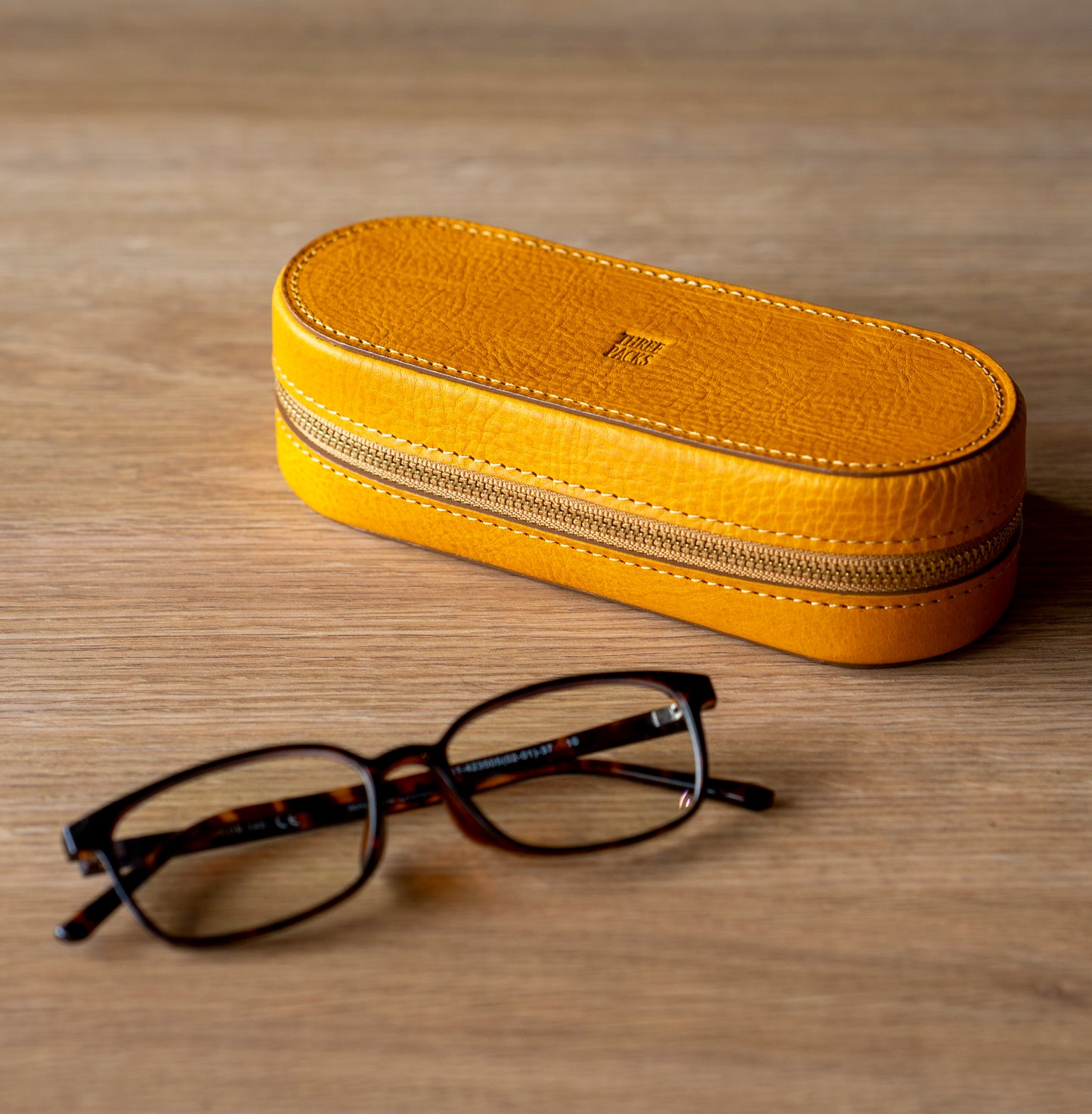 上質な本革メガネケース イエロー