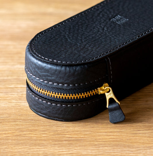 上質な本革メガネケース ブラック