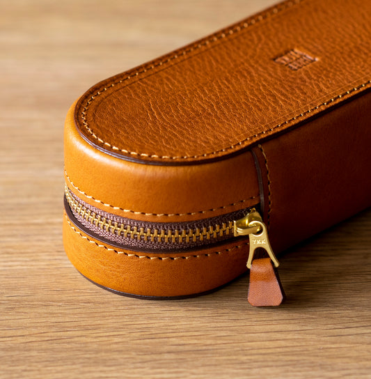 上質な本革メガネケース ブラウン