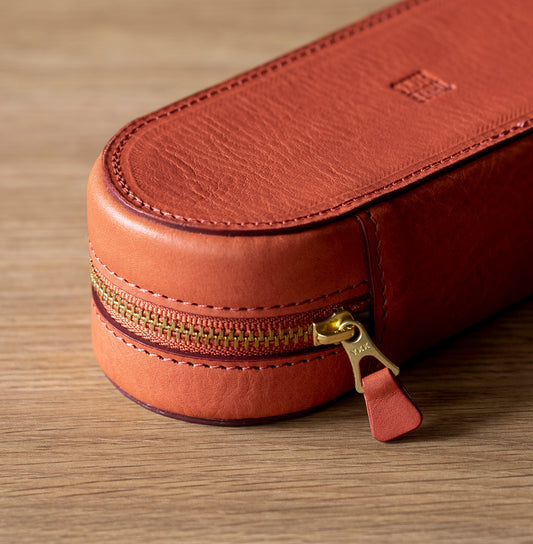 上質な本革メガネケース ピンク