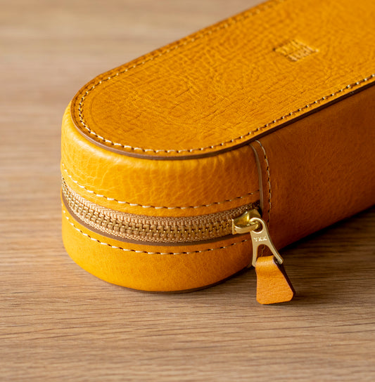 上質な本革メガネケース イエロー