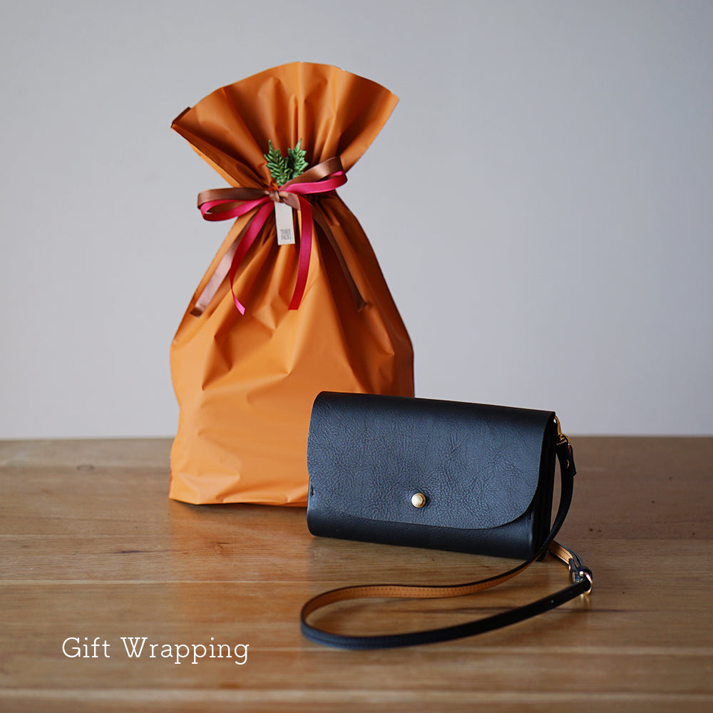 本革のお財布ポシェット ブラック