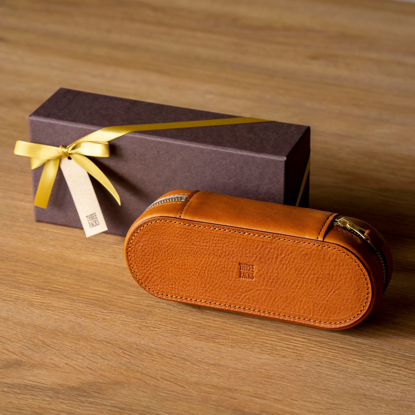 上質な本革メガネケース ブラウン