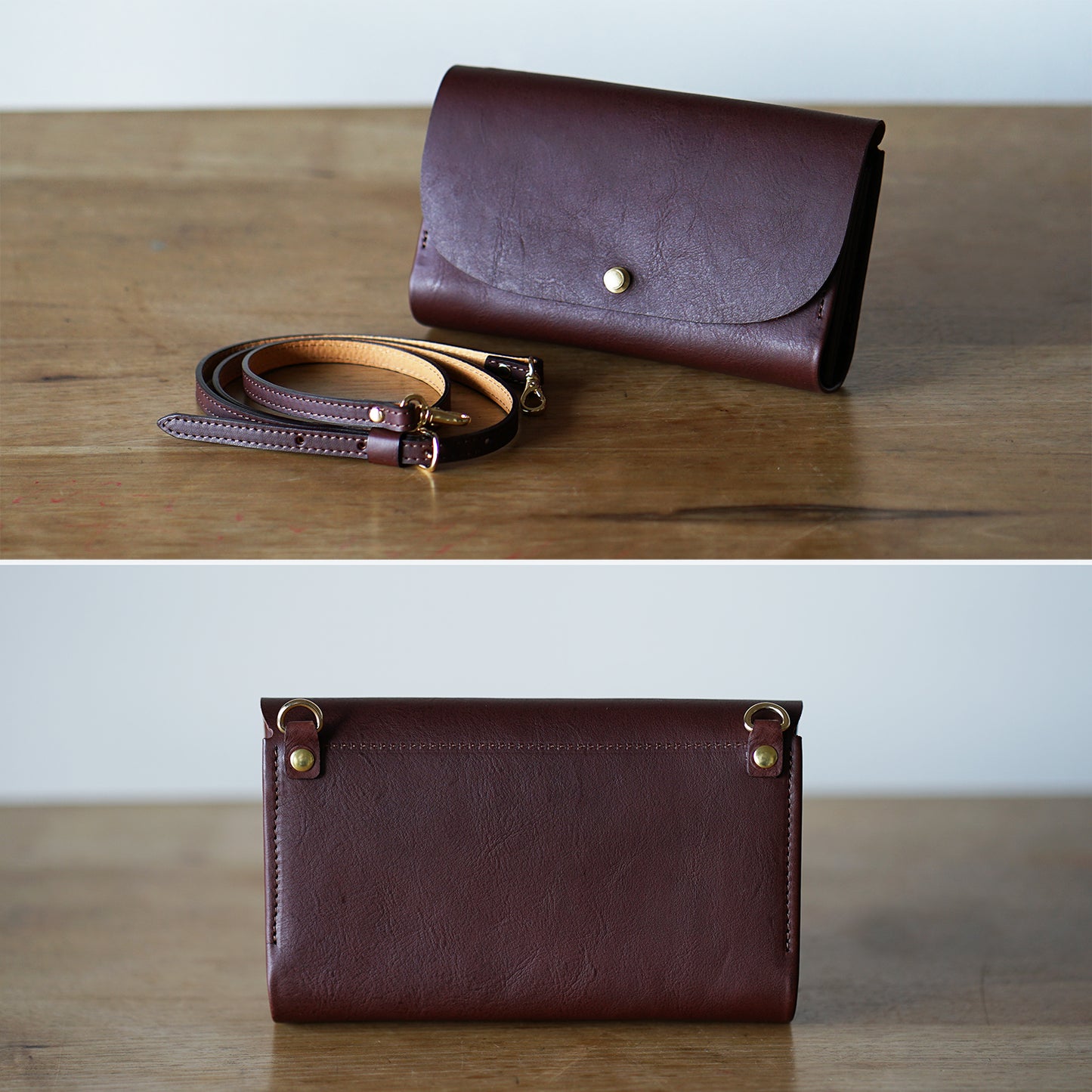 本革のお財布ポシェット タバコ