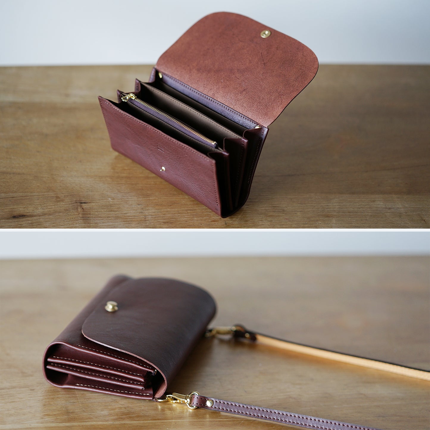 本革のお財布ポシェット タバコ