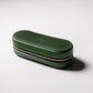 【革の宝箱】大切な眼鏡を守る、凛としたフォルム。イタリア革の立体メガネケース ＜グリーン＞